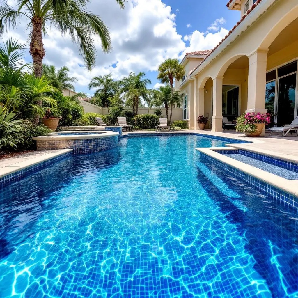 Beautiful Florida pool ready for enjoyment